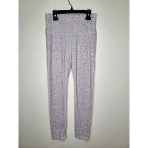 All Fenix white tan leopard print athletic leggings - medium